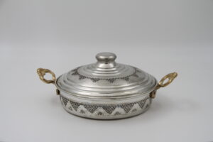 BAKIR KALAYLI ÜZÜMLÜ KAPAKLI KALIN TAVA