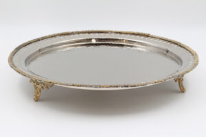 GÜMÜŞ KAPLAMA BAKIR PAPATYALI TEPSİ